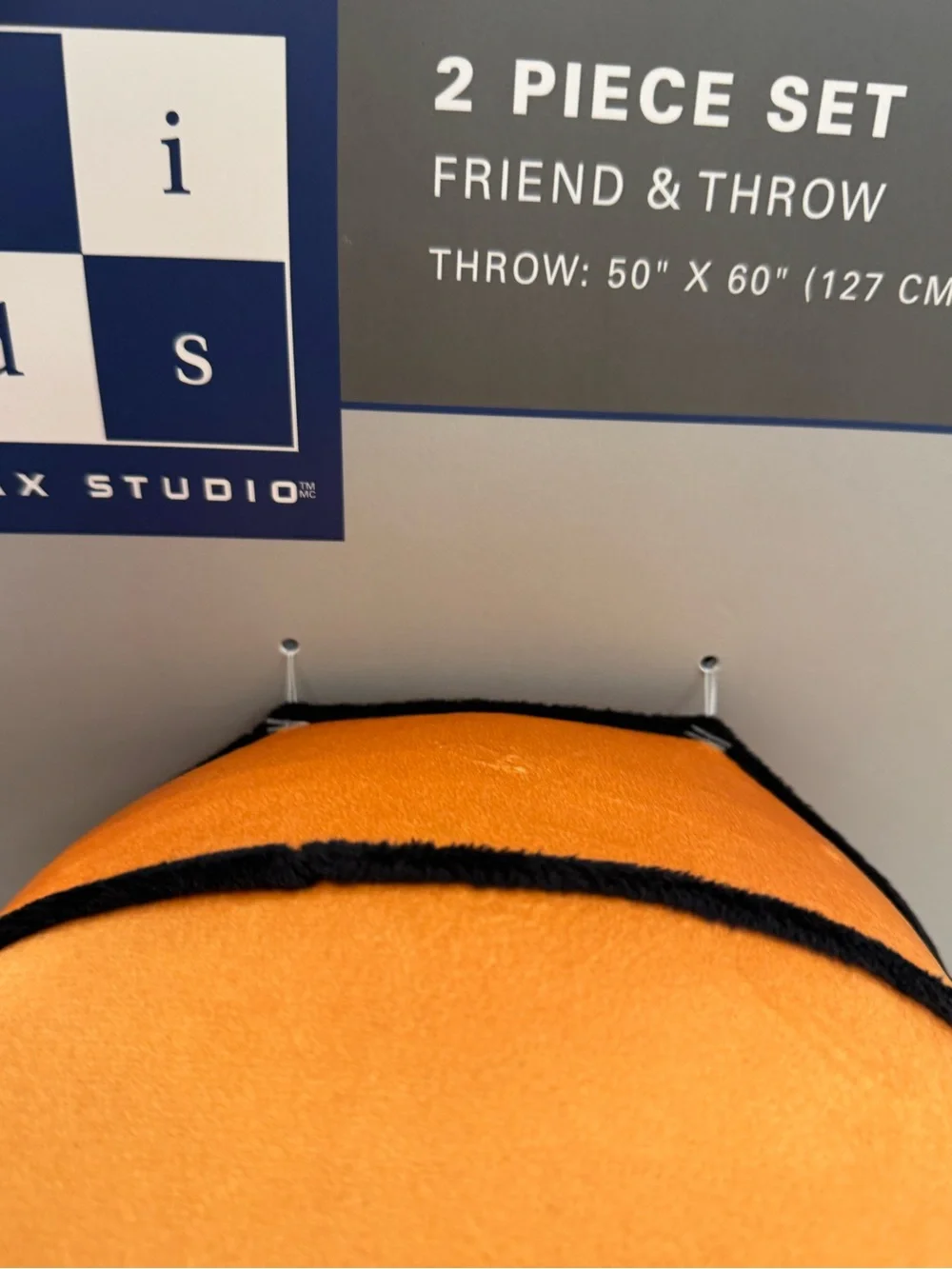 Plush Sports Ball Character Toy with Navy Sports Blanket -